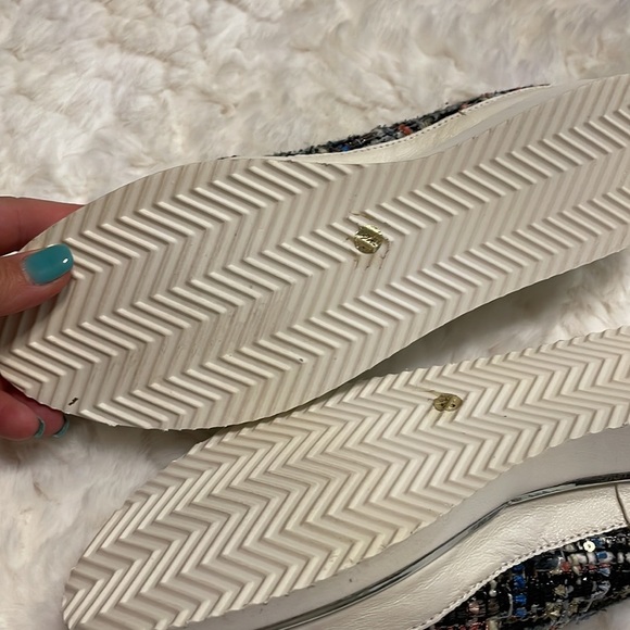 RON WHITE Sha-Nell TWEED boucle SLIP ON SNEAKER CUSHIONED COMFORT 37 1/2 - Picture 5 of 16